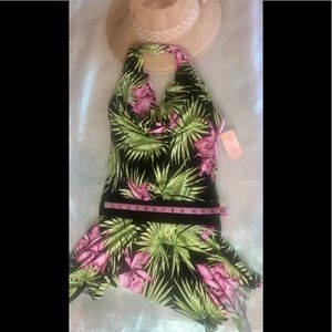 Twenty One Halter Black Fuchsia Swimsuit Size S